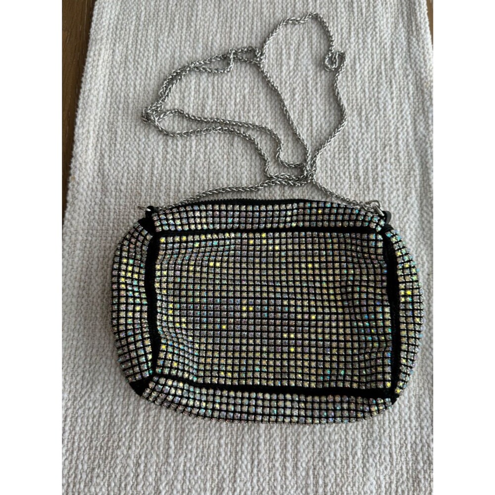 EAM FOREVER Crystal/Rhinestone Crossbody Bag with removable Silver Chain